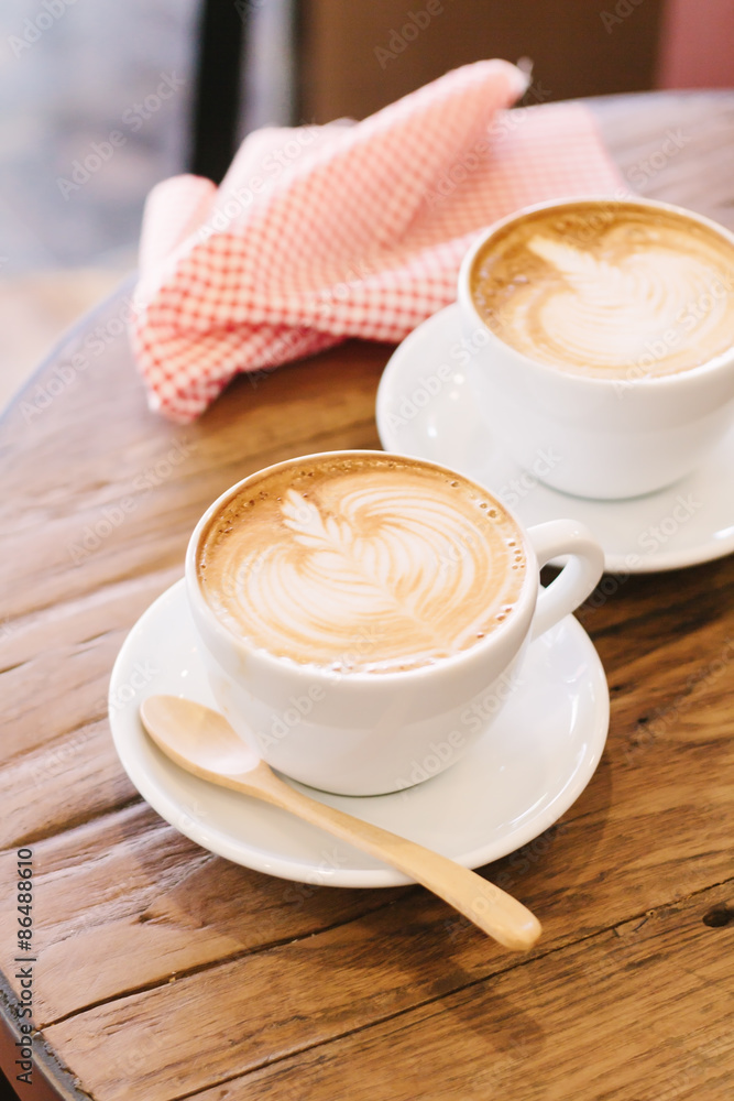 Cup of coffee latte art Cup of coffee latte art