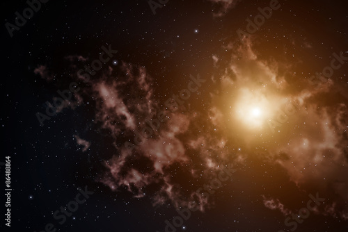 Fototapeta Naklejka Na Ścianę i Meble -  Space background with nebula and stars.