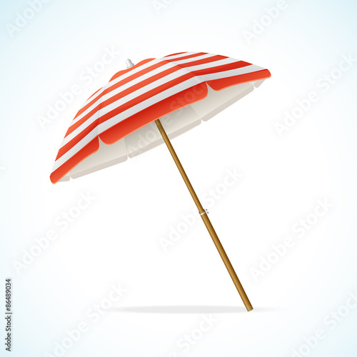 Vector Beach Umbrella Red and White