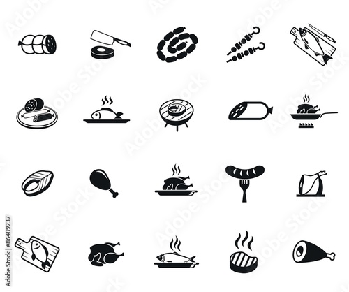 Meat and fish icons