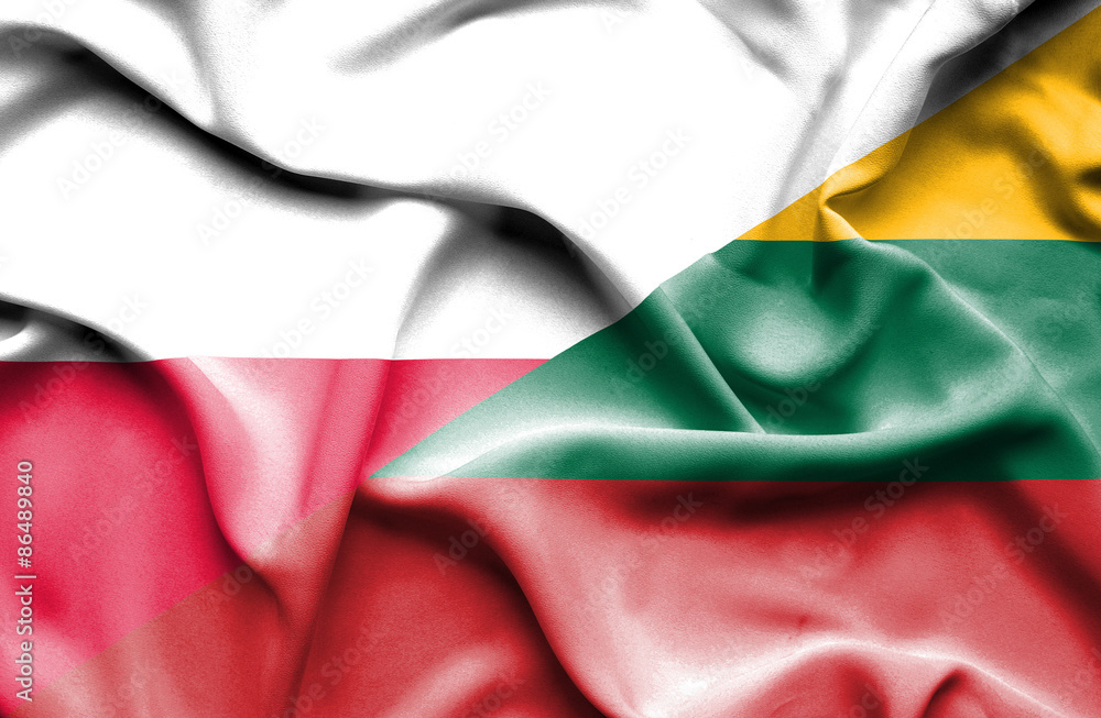Waving flag of Lithuania and Poland Waving flag of Lithuania and Poland