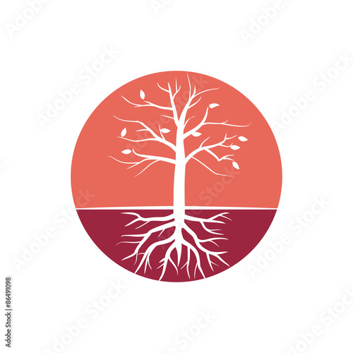 Drought Tree in Dry Season Logo