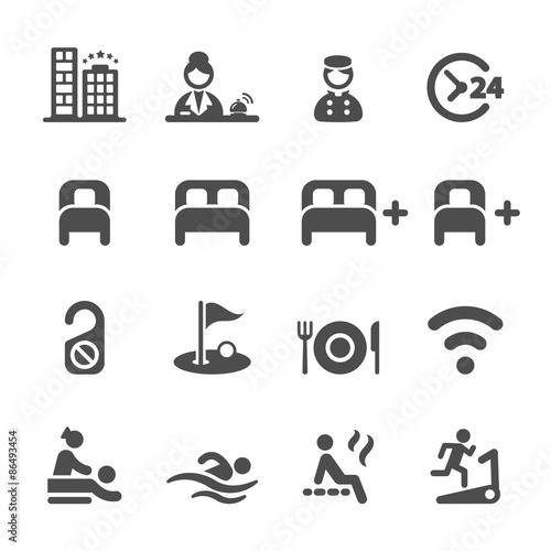 hotel service icon set, vector eps 10