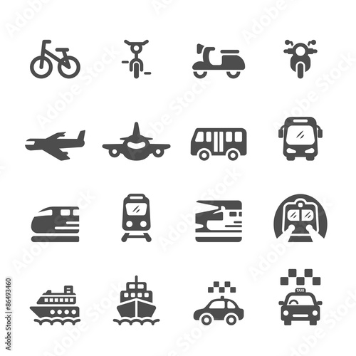 transportation and vehicles icon set, vector eps 10