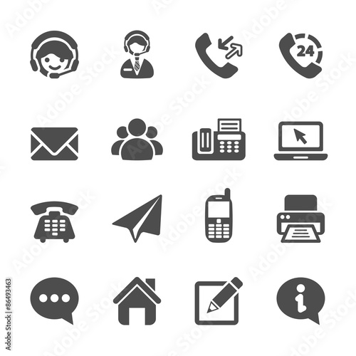 contact us icon set, vector eps10