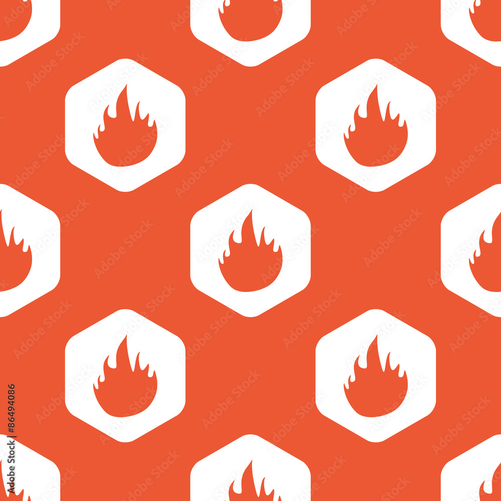 Fototapeta premium Orange hexagon fire pattern
