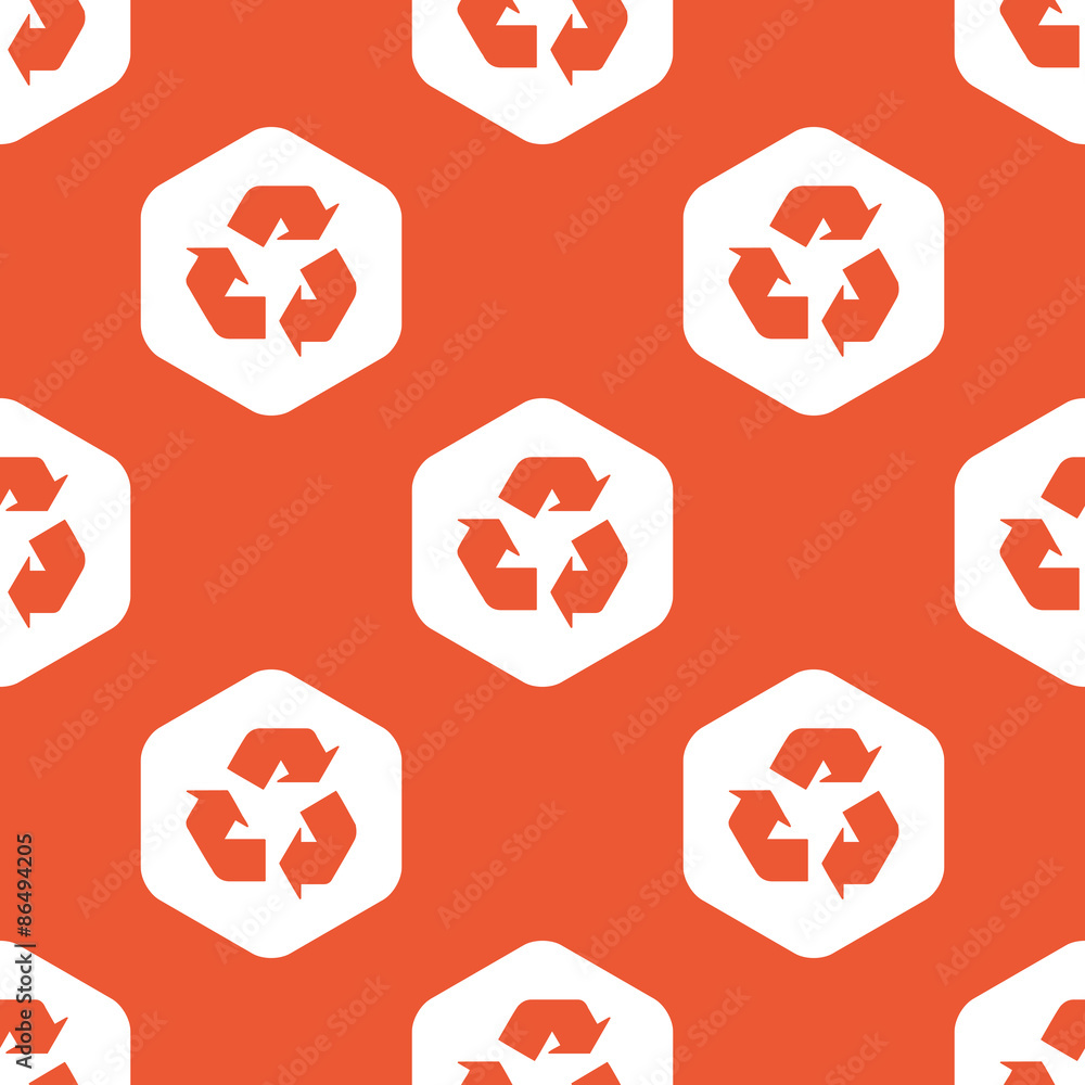 Orange hexagon recycle pattern Orange hexagon recycle pattern