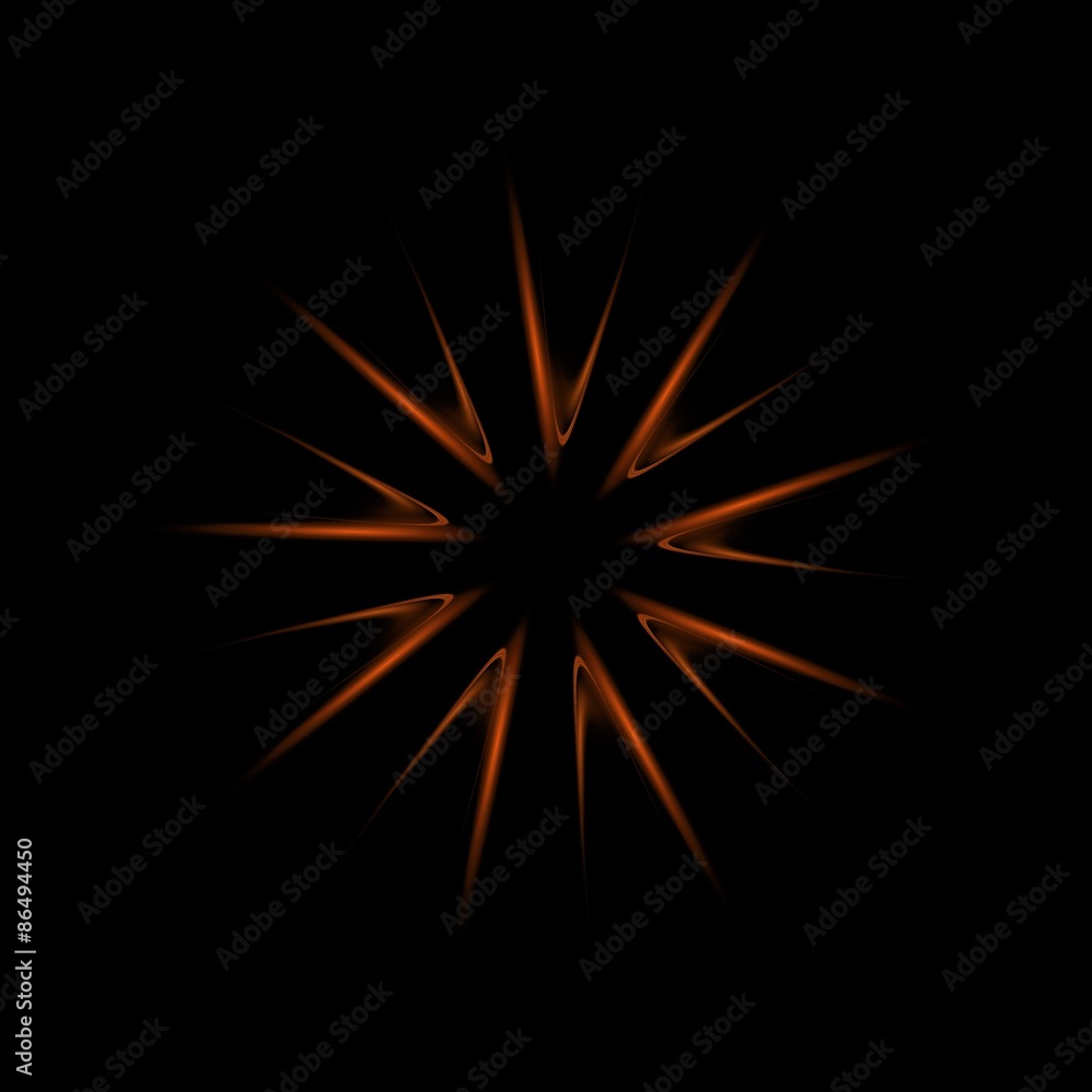 Fototapeta premium Stern als Computergrafik mit weißem oder schwarzem Hintergrund.Geeignet als Motiv für Grußkarte oder Poster
