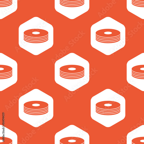 Orange hexagon disc pile pattern
