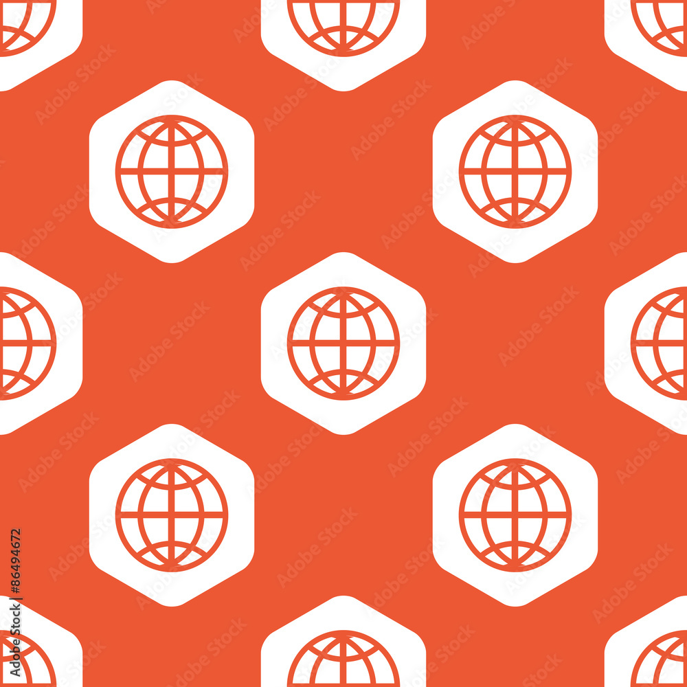 Orange hexagon globe pattern Orange hexagon globe pattern