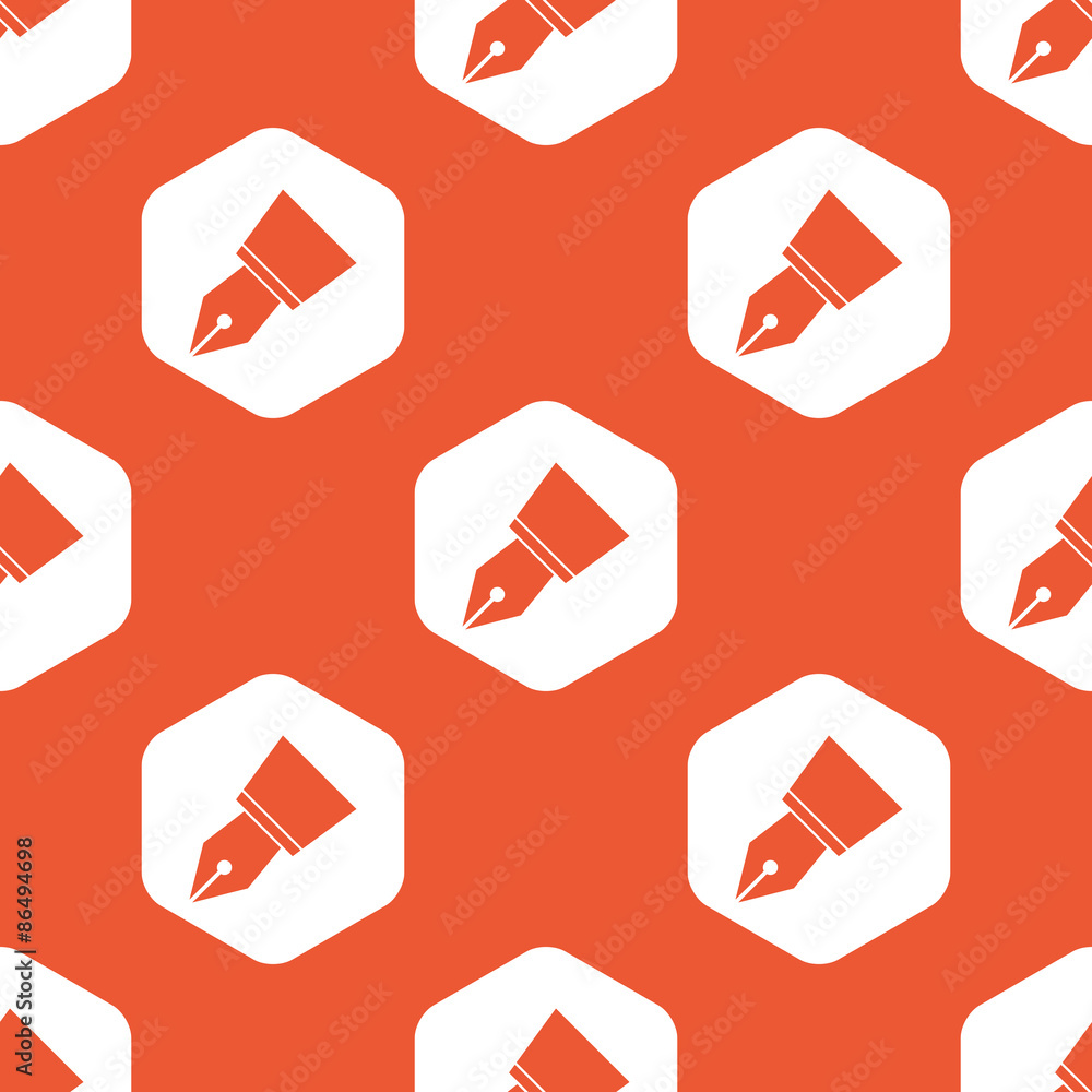 Orange ink pen nib pattern Orange ink pen nib pattern