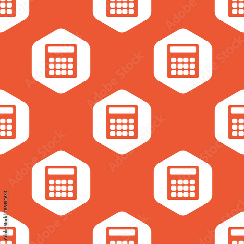 Orange hexagon calculator pattern