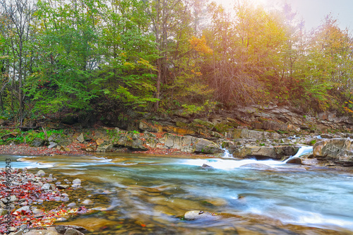 mountain river in autumn