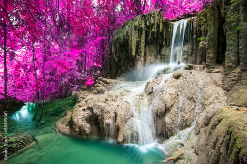 Beautiful waterfall in deep forest 