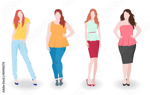 Slim and fat fashion women