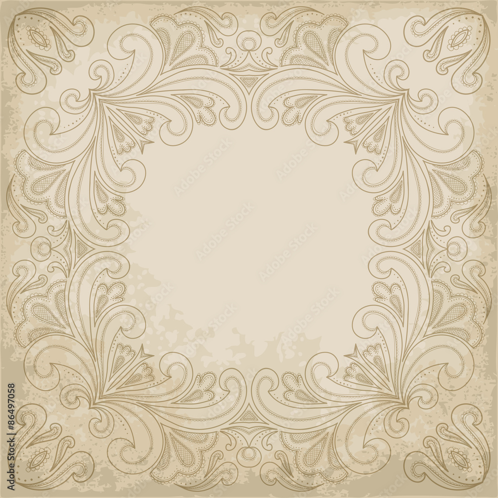 Old paper background with ornament