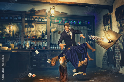 Magic moment - girl levitates