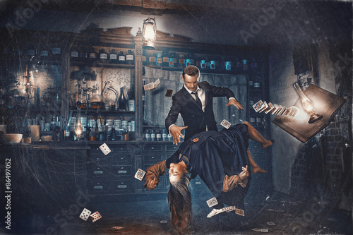 Magic moment - girl levitates