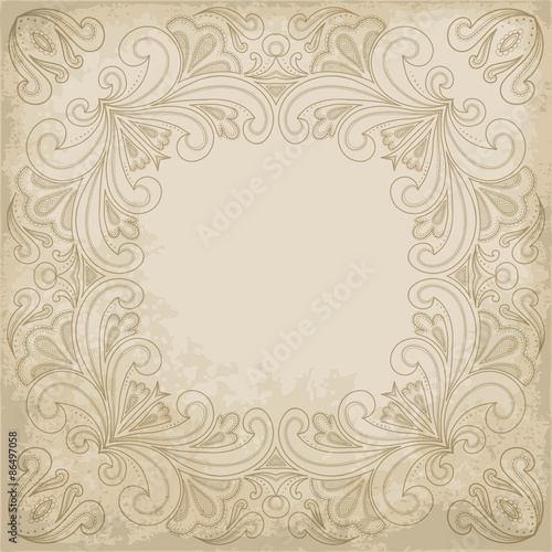Old paper background with ornament