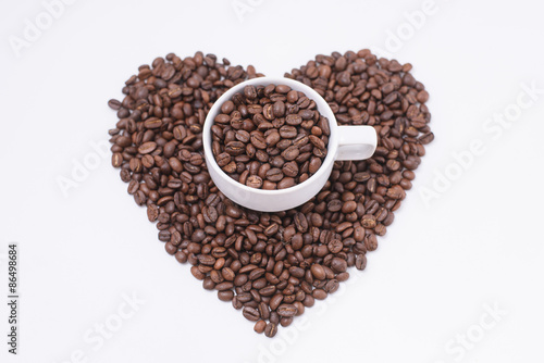 cup of coffee in shape of heart