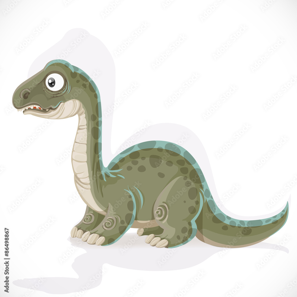 Naklejka premium Little Brontosaurus isolated on white background