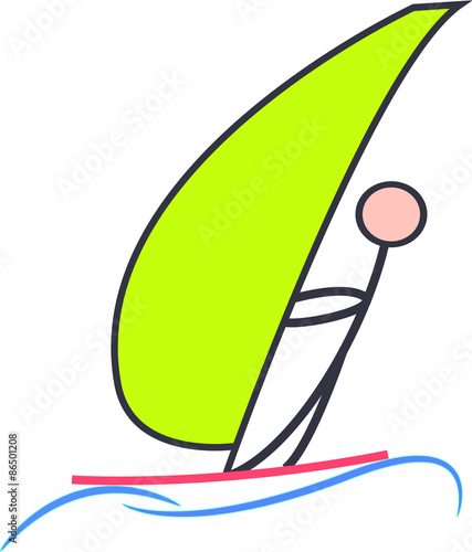 Windsurfer sailing