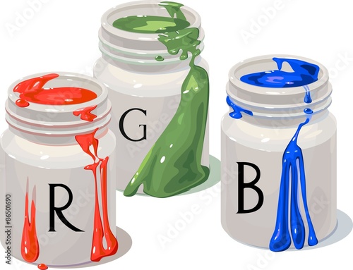 cans with colors RGB 