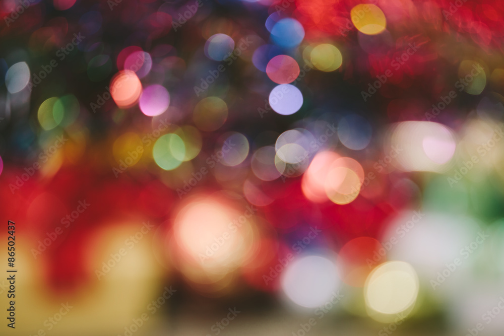 Fototapeta premium Bokeh blur at night for background of Christmaslight