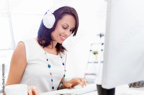 Woman in headphones