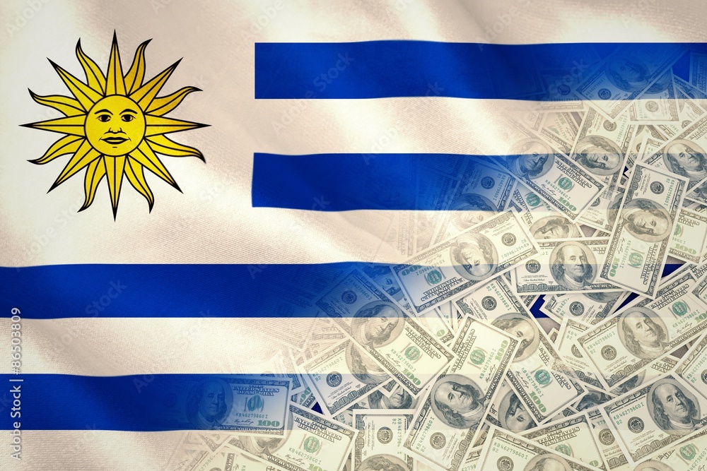 Obraz premium Composite image of pile of dollars