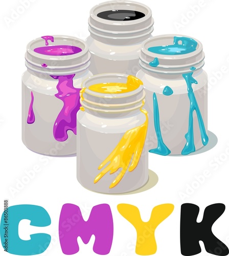 cans with colors CMYK