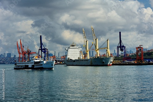 Steamer and transport ship at haydarpasha port istanbul