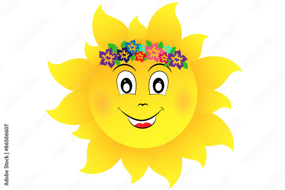 Sun with flowers