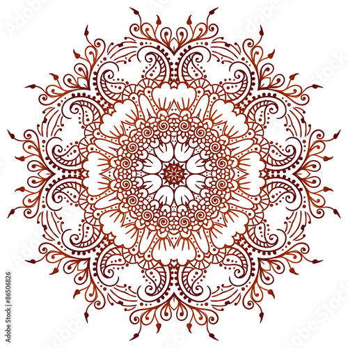 Circular floral ornament Mehndi Henna Tattoo Mandala, Yantra