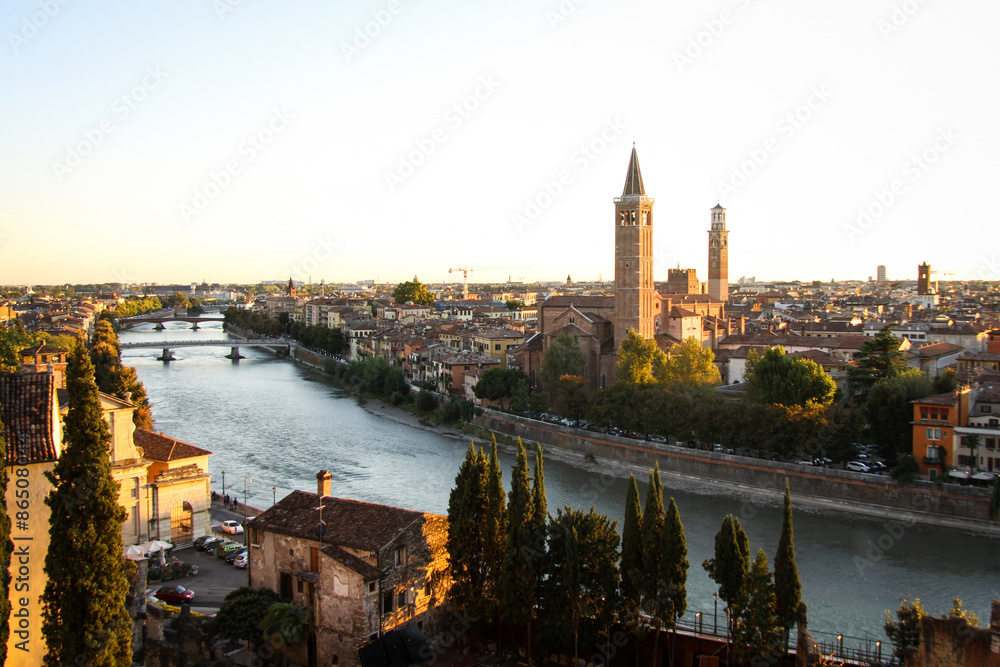 Naklejka premium Panoramic View of Verona, Italy