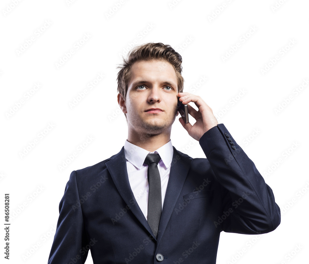 Hipster businessman with smart phone Hipster businessman with smart phone