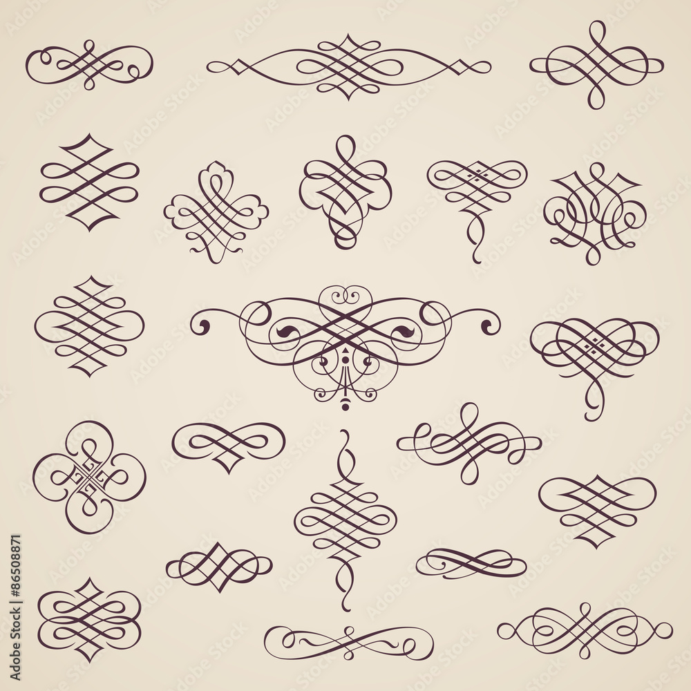 Vector calligraphic design elements