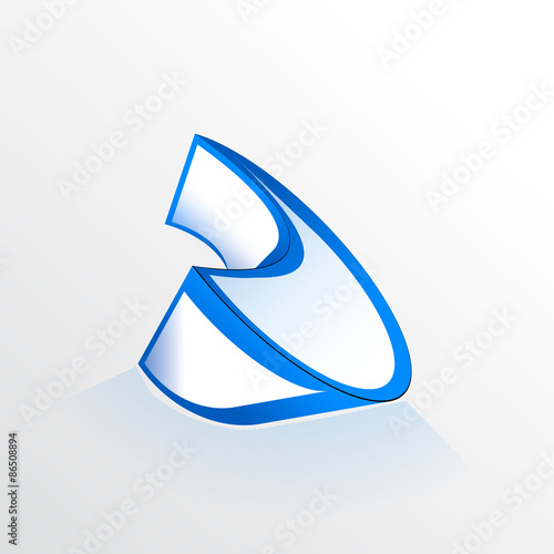 abstract 3d blue icon logo volume modern vector