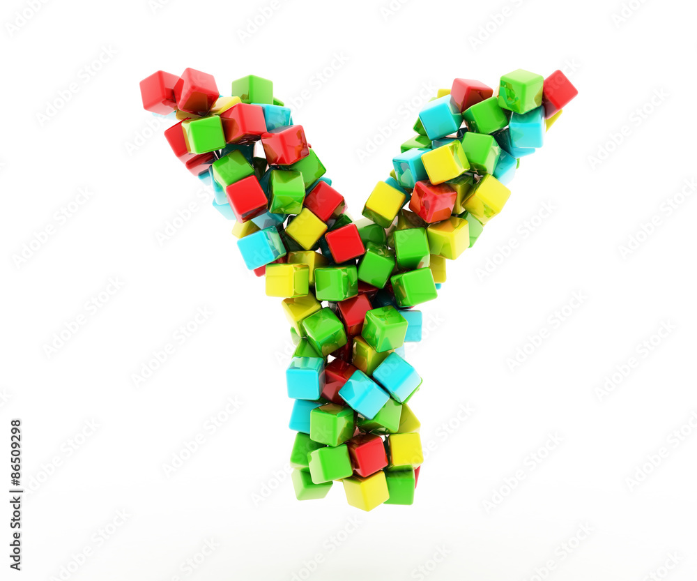 Letters Y of colorful cube.
