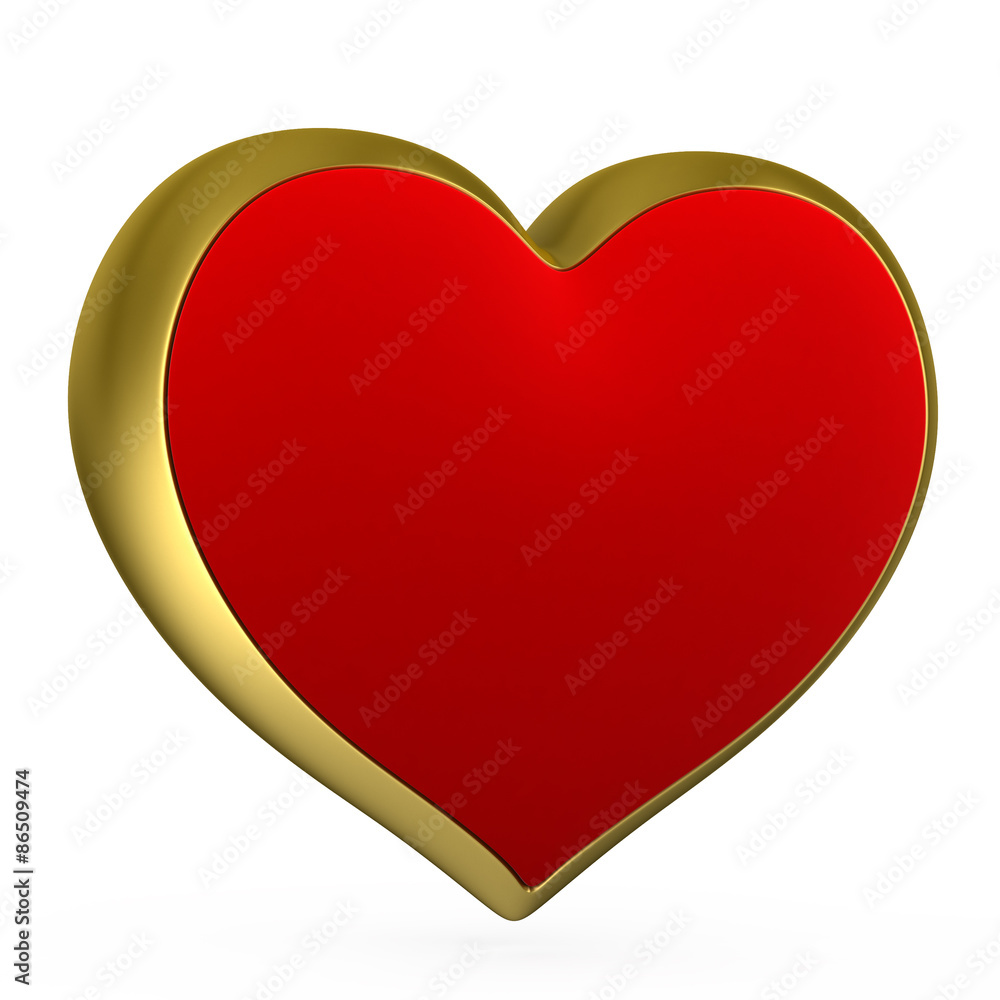 red heart with gold rim