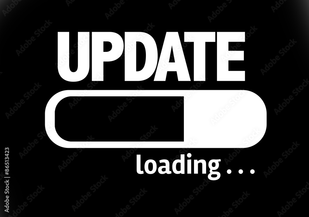 Progress Bar Loading with the text: Update Progress Bar Loading with the text: Update
