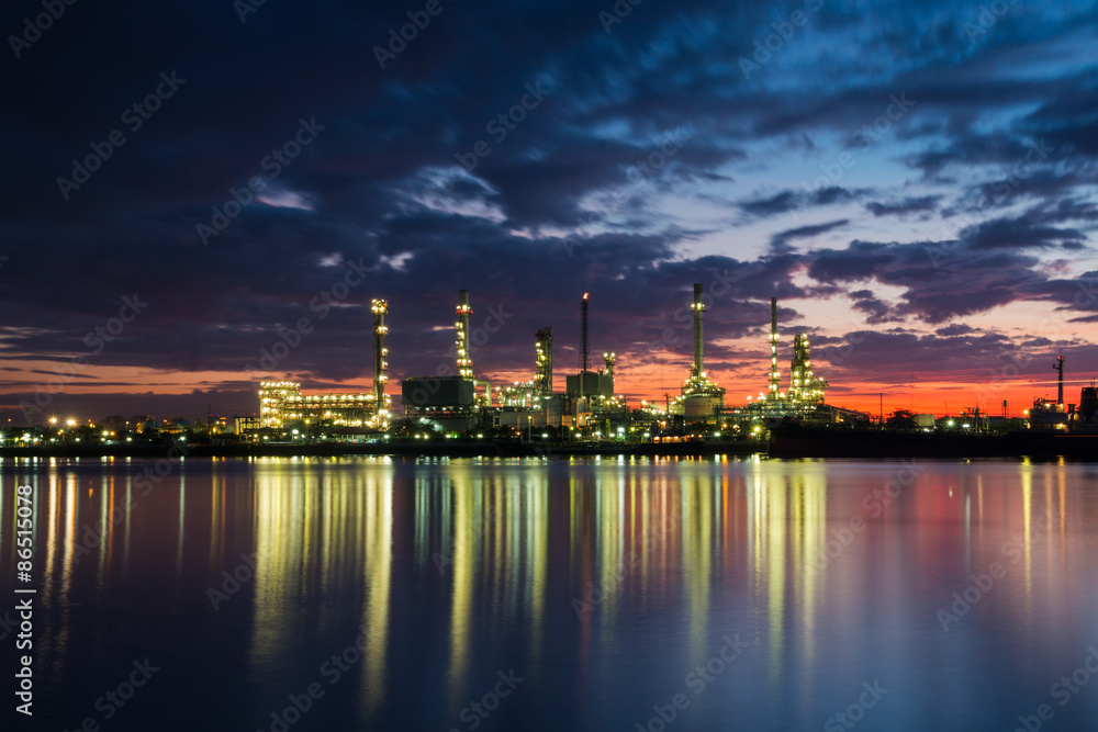 Refinery in sunset,Bangkok,Thailand