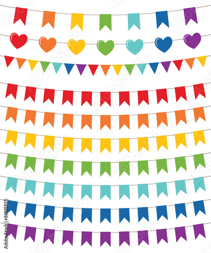 Rainbow colors bunting set