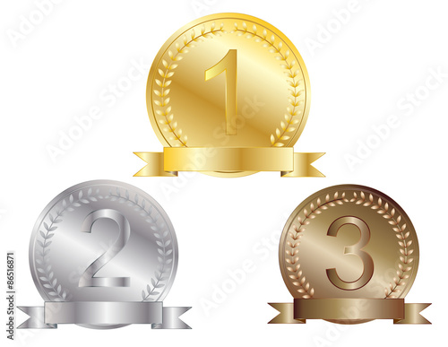 gold, silver and bronze medal