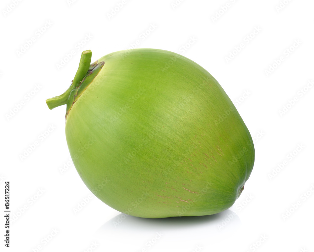 Green coconuts on white background Green coconuts on white background