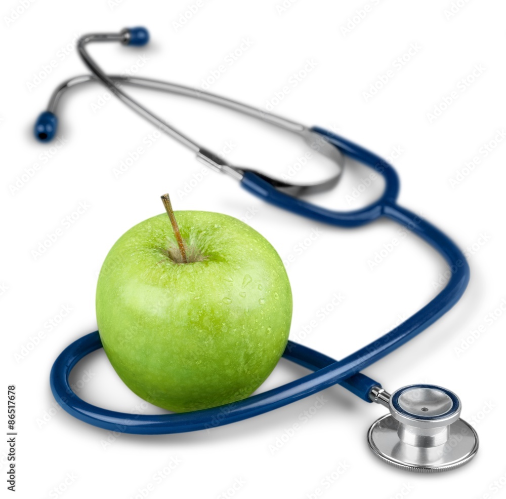 Stethoscope, Apple, Healthy Lifestyle. Stethoscope, Apple, Healthy Lifestyle.