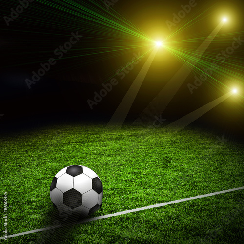 Soccer ball on the green field © Aleksandr Salenko