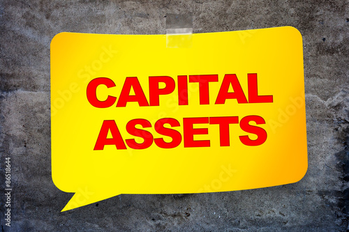 "Capital assets" in the yellow banner textural background. Desig © putilov_denis