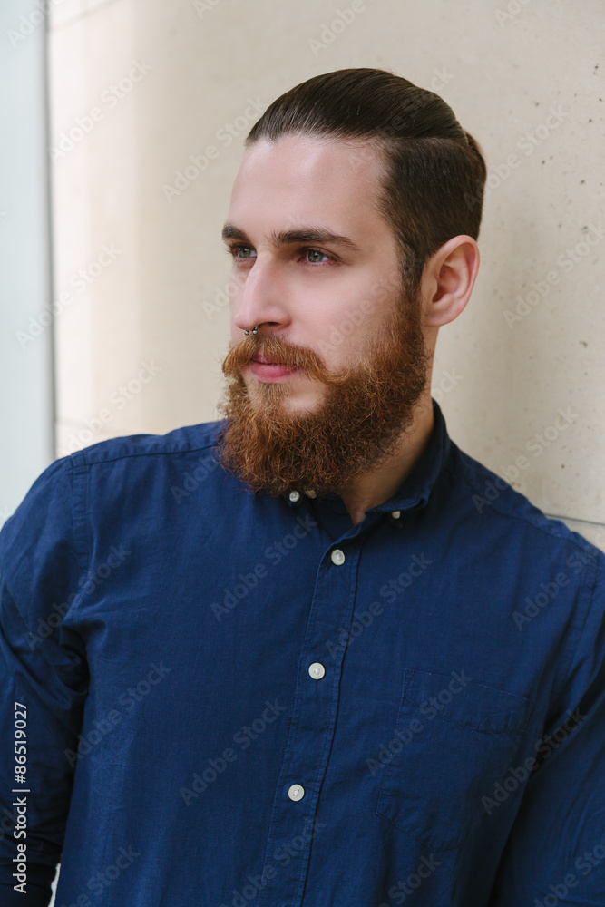 Fototapeta premium Bearded hipster in the city