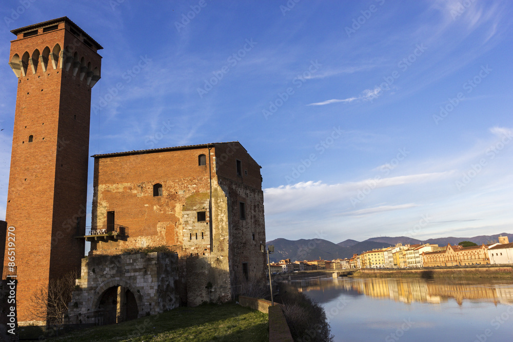 Cittadella Medicea with its Torre Guelfa in Pisa in Italy Cittadella Medicea with its Torre Guelfa in Pisa in Italy